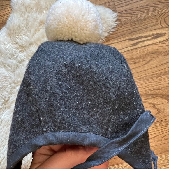 Briar Baby Charcoal Pom Bonnet Cotton-Lined 6-12m - Picture 6 of 7